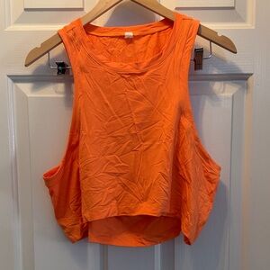 Lululemon Orange Open Back Cropped Tank